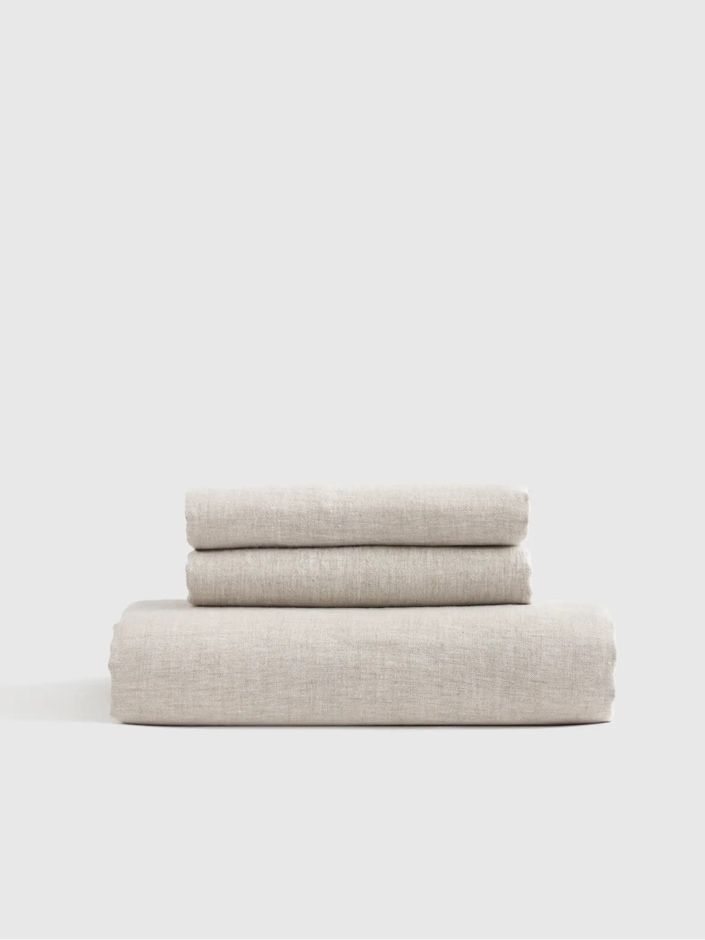 New Quince European Linen Fitted Sheet Set Queen - Natural Chambray $124